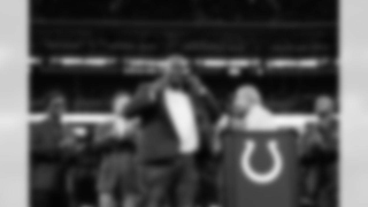 Edgerrin James, Jeff Saturday, Tarik Glenn, James Irsay Owner and CEO, Dwight Freeney, Ring of Honor,