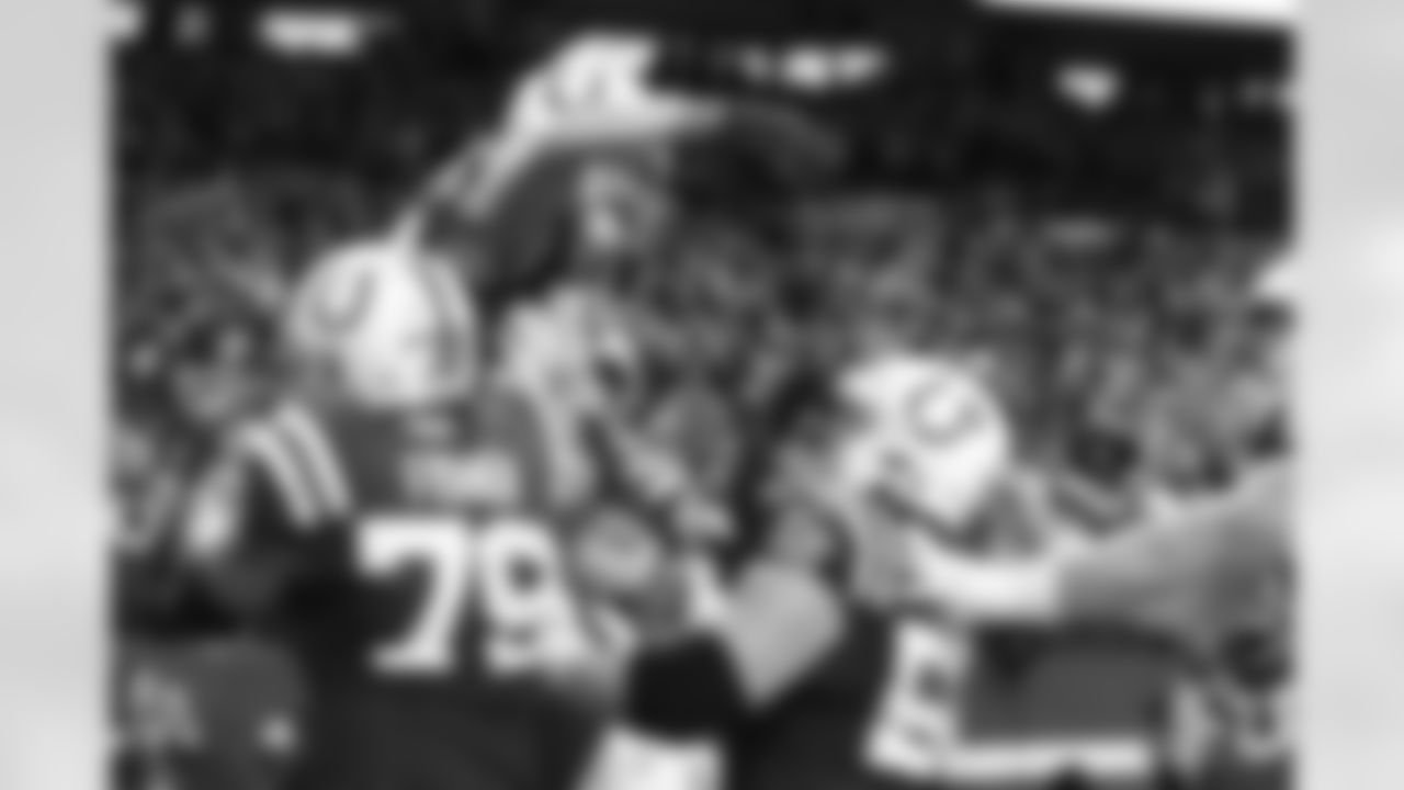 28 RB Jonathan Taylor, #79 OT Eric Fisher, #83 TE Kylen Granson, #56 C/G Quenton Nelson