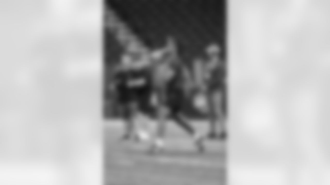 Ohio St. quarterback C.J. Stroud throws a pass during the 2023 Scouting Combine on Saturday, March 4, 2023 in Indianapolis, Indiana. (Kara Durrette/NFL)