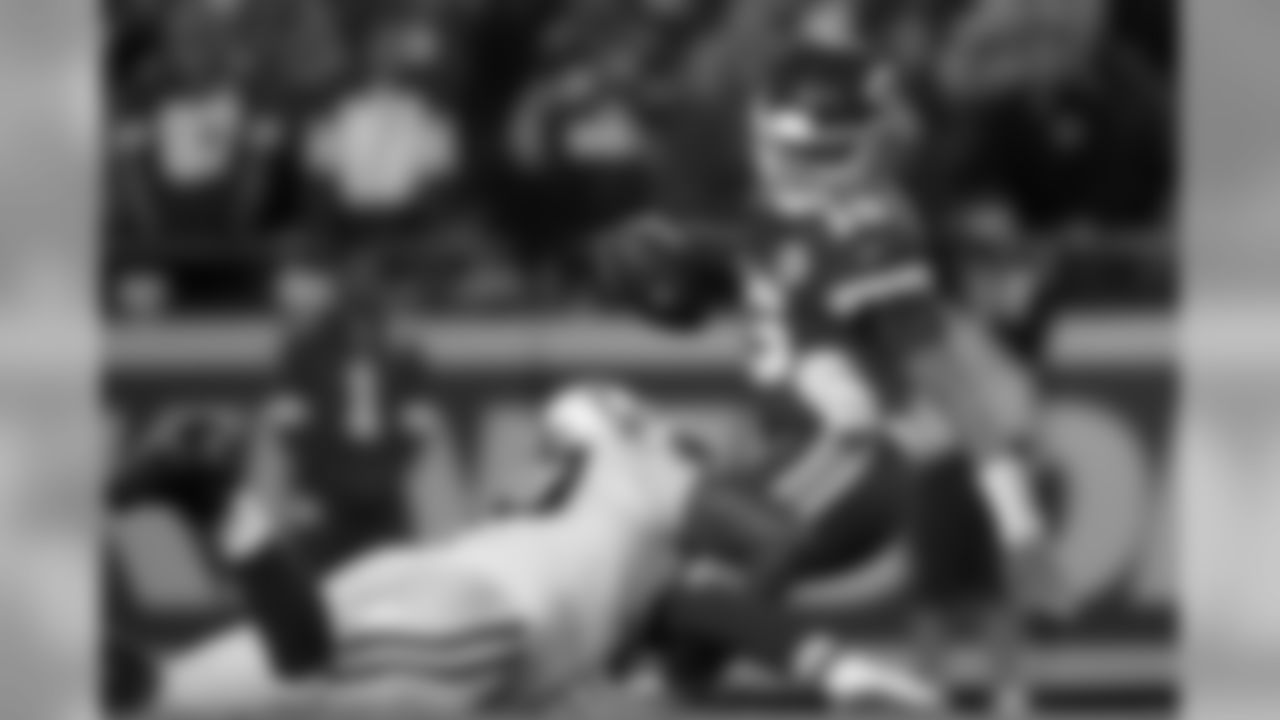 Kansas City Chiefs quarterback Patrick Mahomes (15) is sacked by Indianapolis Colts defensive tackle Grover Stewart (90) during an NFL football game, Sunday, Oct. 6, 2019 in Kansas City, Mo. (Ryan Kang/NFL)