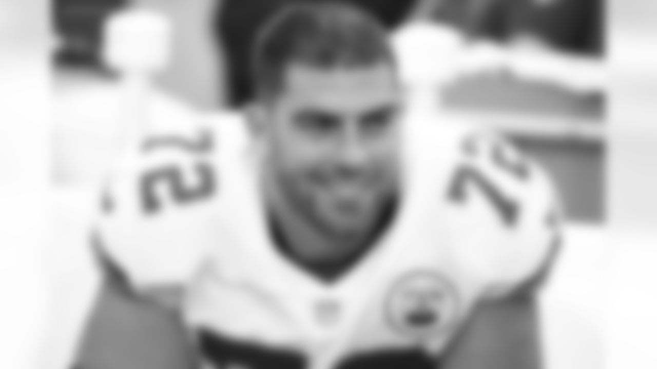 Kansas City Chiefs Offensive Tackle Eric Fisher (72) prior to an NFL football game against the Buffalo Bills, Monday, Oct. 19, 2020 in Orchard Park, N.Y.. (Steve Sanders/Kansas City Chiefs via AP)