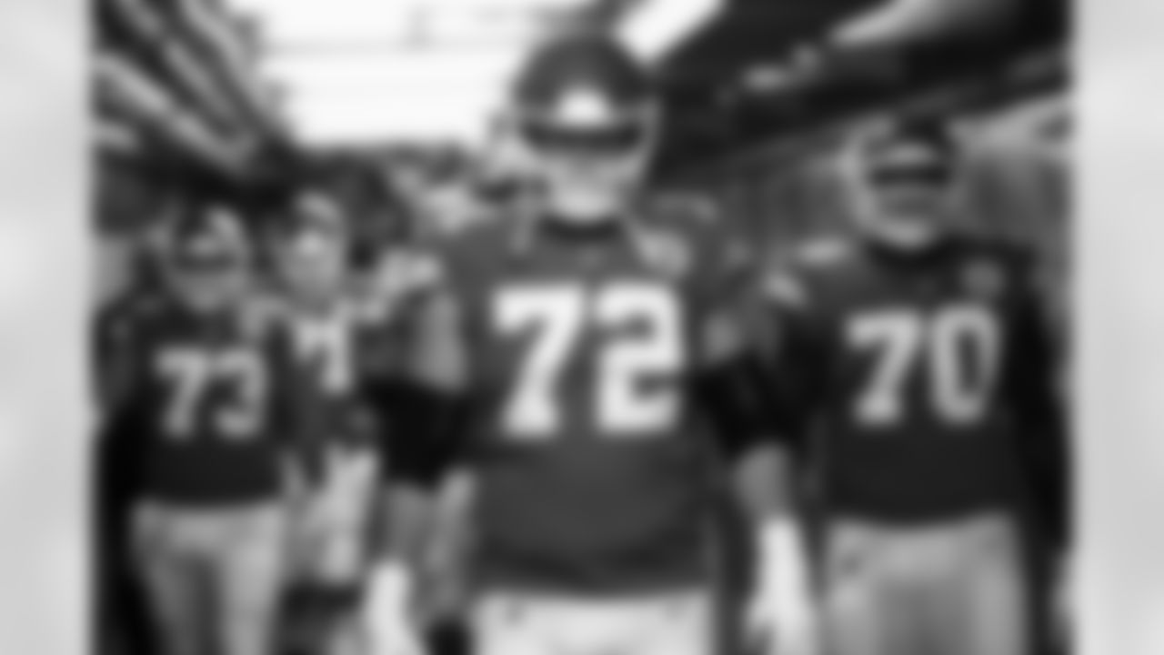 Kansas City Chiefs Offensive Tackle Eric Fisher (72) walking in the tunnel prior to an NFL football game against the New England Patriots, Monday, Oct. 5, 2020 in Kansas City.(Steve Sanders/Kansas City Chiefs via AP)(Steve Sanders/Kansas City Chiefs via AP)