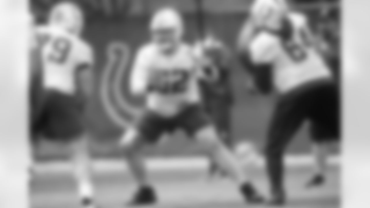 62 C Wesley French
Players practice during voluntary minicamp offseason workouts.