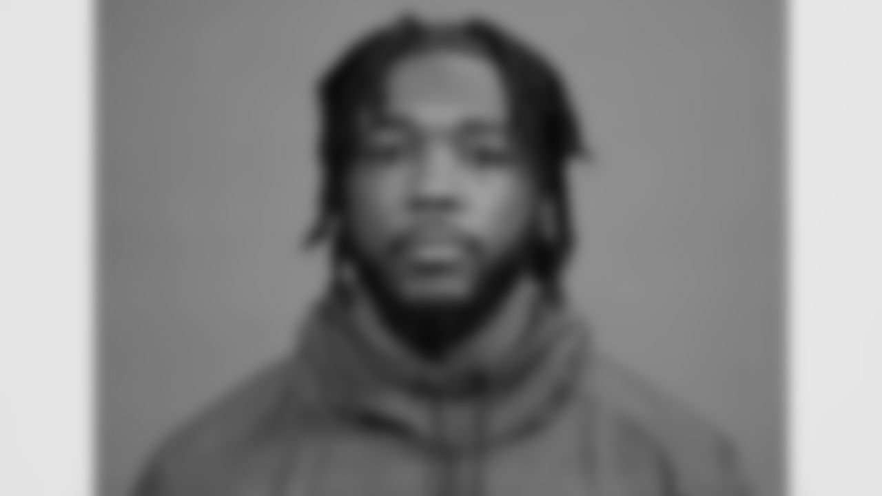 LSU linebacker Micah Baskerville poses for a portrait at the NFL football Combine on Tuesday, Feb. 28, 2023 in Indianapolis. (AJ Mast/AP Images for the NFL)