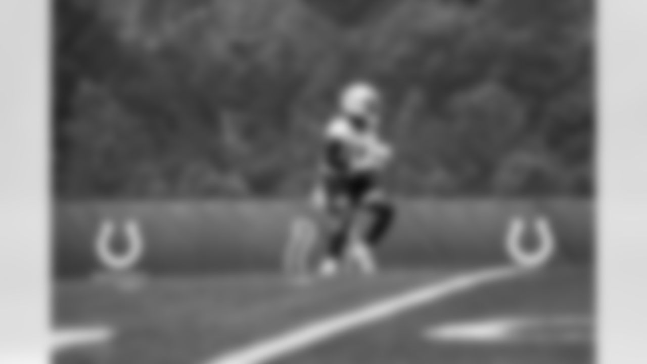 16 WR Ashton Dulin,
Players train during Phase III OTAs of offseason workouts.