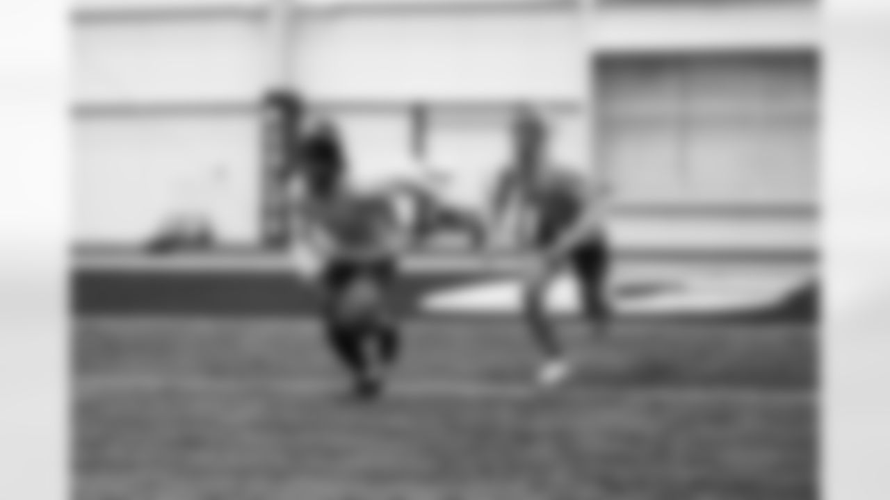 Players workout during Phase I of offseason workouts.
20 S Nick Cross, #25 CB Rodney Thomas II,