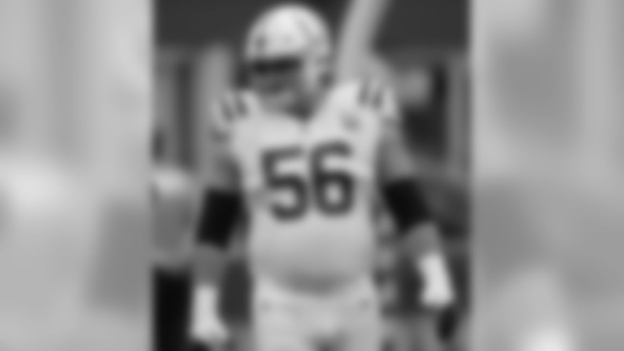 Indianapolis Colts guard Quenton Nelson stands on the field before an NFL football preseason game against the Seattle Seahawks, Thursday, Aug. 9, 2018, in Seattle. (AP Photo/Stephen Brashear)