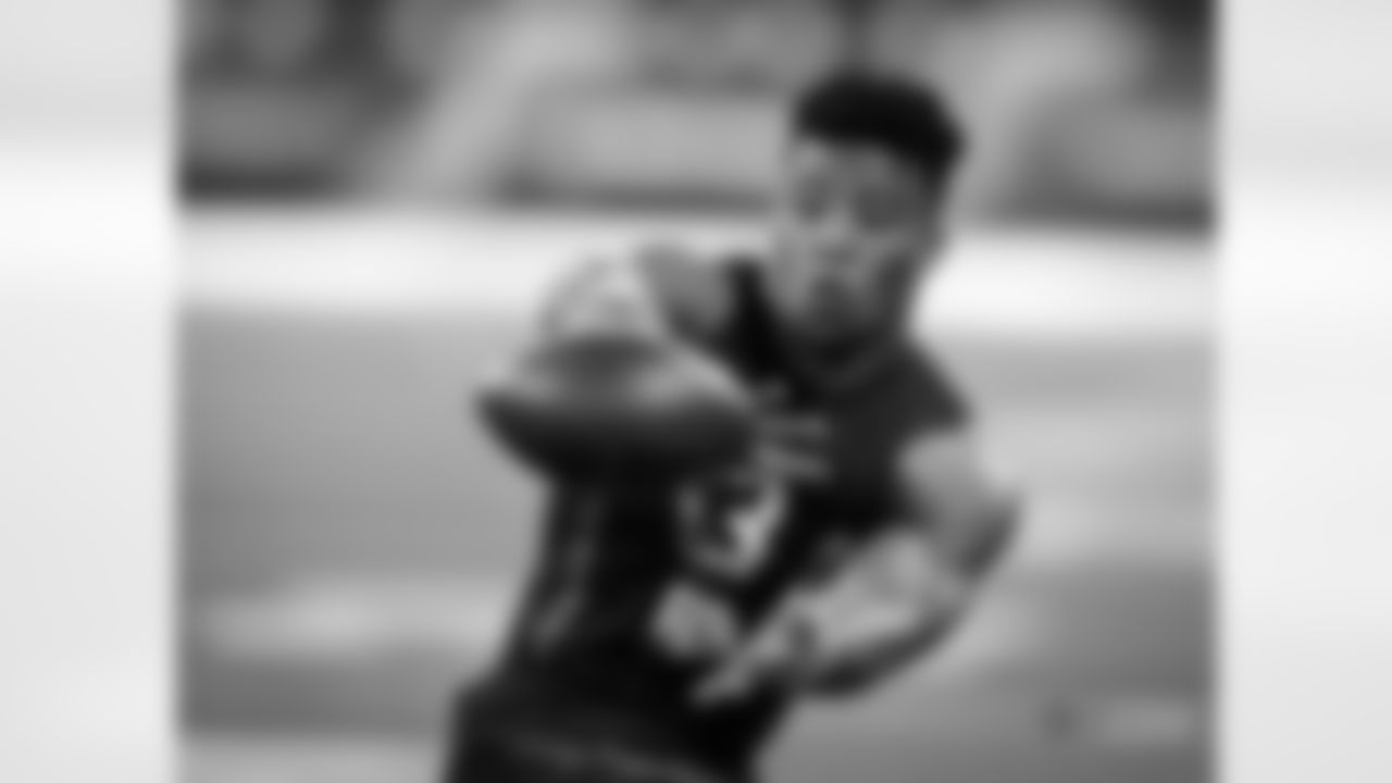 Penn State running back Saquon Barkley runs a drill during the NFL football scouting combine, Friday, March 2, 2018, in Indianapolis. (AP Photo/Darron Cummings)