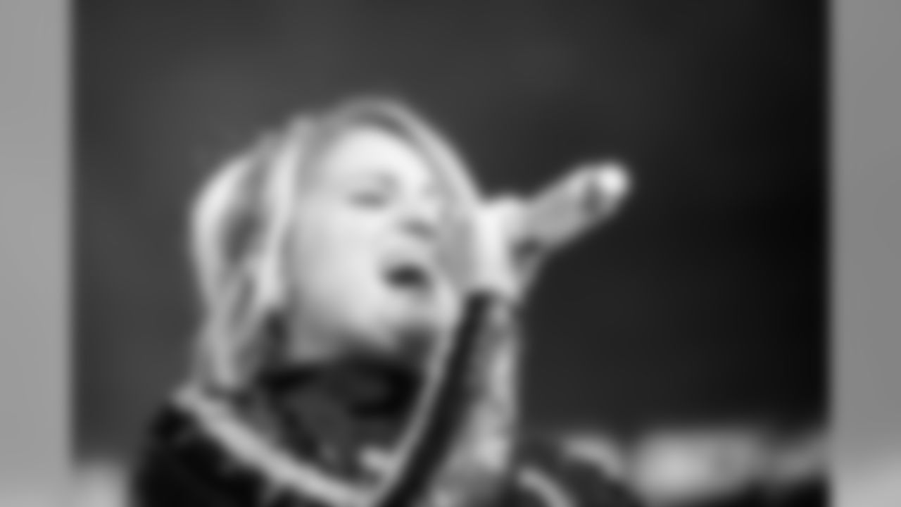 Meghan Trainor performs during half time of an NFL football game between the Washington Redskins and Dallas Cowboys in Arlington, Texas in Arlington, Texas, Thursday, Nov. 22, 2018. (AP Photo/Ron Jenkins)