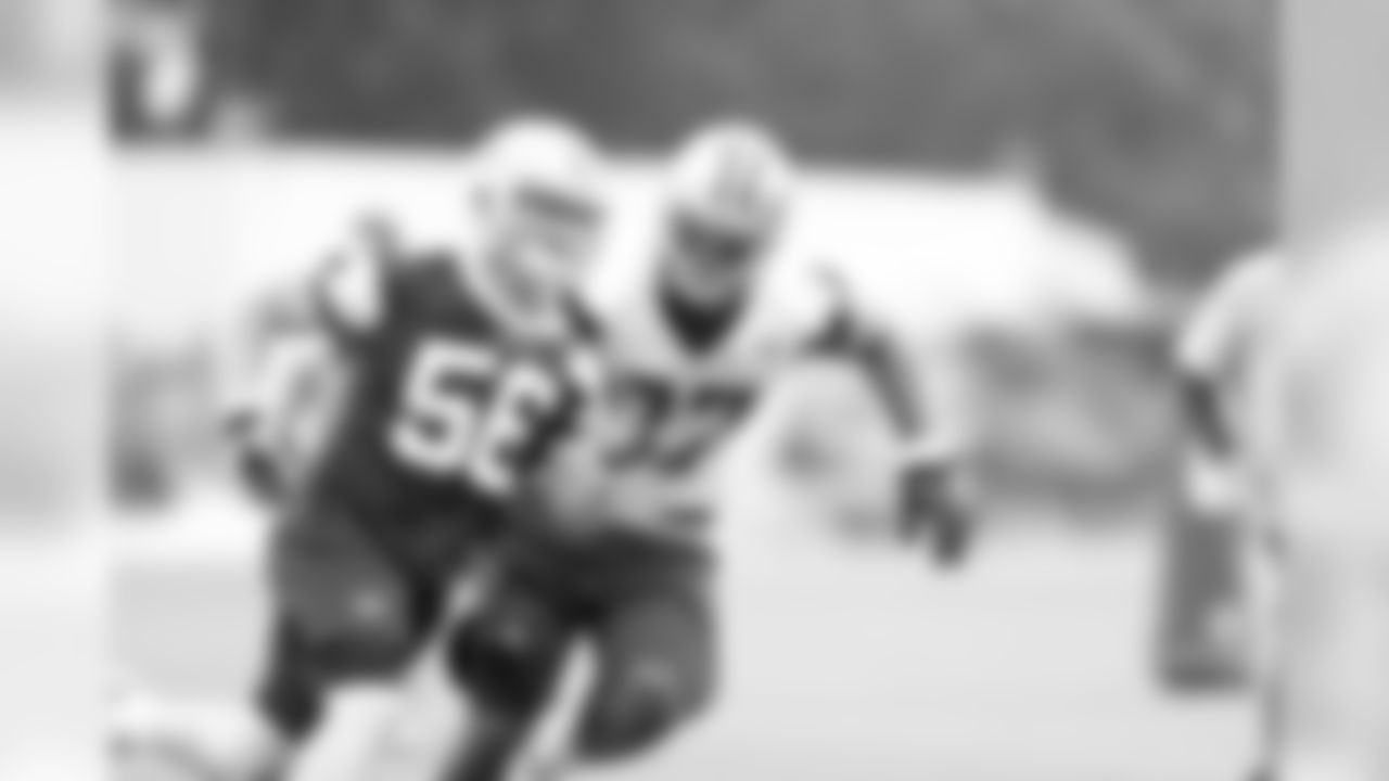 LB Caleb McSurdy and TE Andre Smith during OTAs.