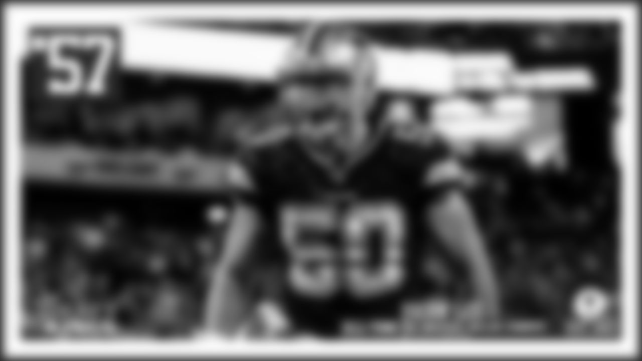 57. Sean Lee
Without question, Lee's among the most accomplished linebackers in franchise history, leading his team in tackles four times and finishing second in two other campaigns, while also earning two Pro Bowl selections and a 2016 first-team All-Pro nod.
A consummate pro on and off the field, a Walter Payton Award finalist, the heart and soul of the Cowboys defense for years, Lee also owns the club record with 22 tackles in a game, as charted by the team, doing so at the New York Giants on December 22, 2016. Twice he led Dallas in stops by more than 50 for the season and only Ring of Honor members Lee Roy Jordan and Chuck Howley have more interception return yardage among linebackers in team history.