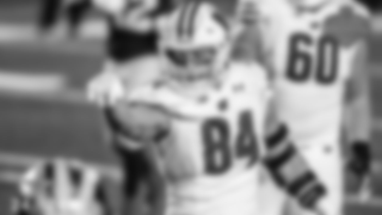 Jake Ferguson (TE – Wisconsin)
If there is no need to replace Schultz, or if the offense wanted to go a different direction at the tight end spot, then there's someone for that too! Ferguson is a more traditional, nose to the grindstone type of tight end that is as physical an in-line blocker as anyone over the last few seasons. Would be perfect for establishing the run game and even playing a role in pass protection.
