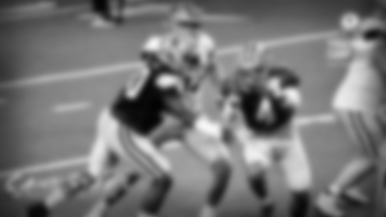 DeMarcus Lawrence
Mickey Spagnola: Probably could say this every practice, that DeMarcus Lawrence was terrorizing quarterbacks. But how about a thumbs up for rookie defensive end Bradlee Anae. While this going against down-the-line offensive tackles, on back-to-back plays during a two-minute drill, the fifth-round draft choice registered a sack and a pressure leading to rookie and fellow Utah teammate Francis Bernard's interception.
