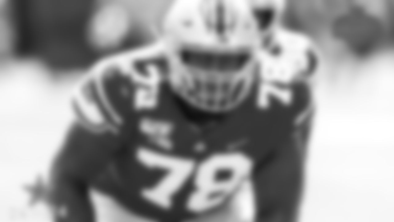 Nicholas Petit-Frere (OT – Ohio State)
Petit-Frere is another prospect that could easily jump out of reach of Dallas in the second but could fit as a future replacement for Tyron Smith. He fits the Cowboys mold of physicality both in his size at 6-foot-5 and 315 pounds, along with his physicality at the point of attack. After adding about 40 pounds during his time in Columbus, he has really blossomed into a study blocker who could fit in any scheme.