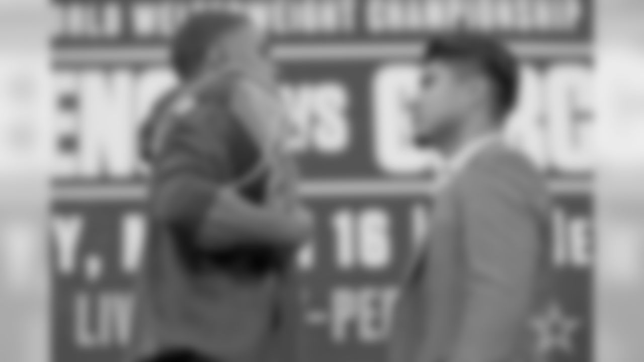 Views of the final press conference for the Errol Spence Jr. vs Mikey Garcia world welterweight championship boxing match at AT&T Stadium in Arlington, Texas.