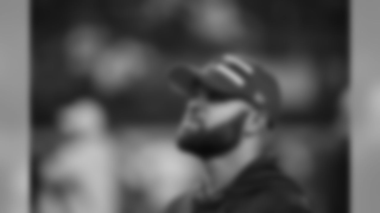 Kris Richard, Dallas Cowboys passing game coordinator and defensive backs coach watches warmups before an NFL football game against the Buffalo Bills in Arlington, Texas, Thursday, Nov. 28, 2019. (AP Photo/Ron Jenkins)