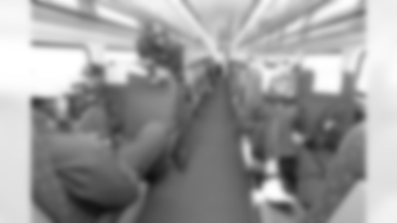 12 August 2015: Players and coaches
of the Dallas Cowboys during train ride to San Diego for first preseason game in California. Photo by James D. Smith/Dallas Cowboys