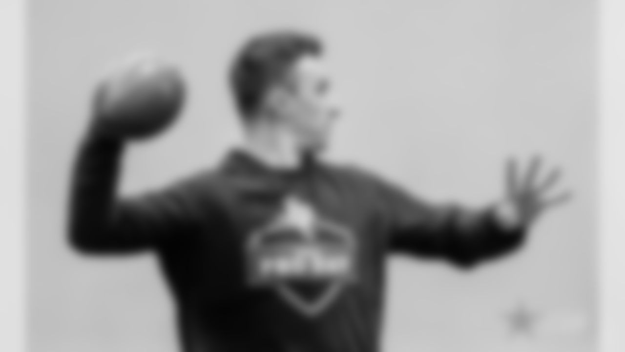 Former Cleveland Browns quarterback Johnny Manziel throws during drills at his alma mater during Texas A&M's football Pro Day in College Station, Texas, Tuesday, March 27, 2018. (AP Photo/Michael Wyke)