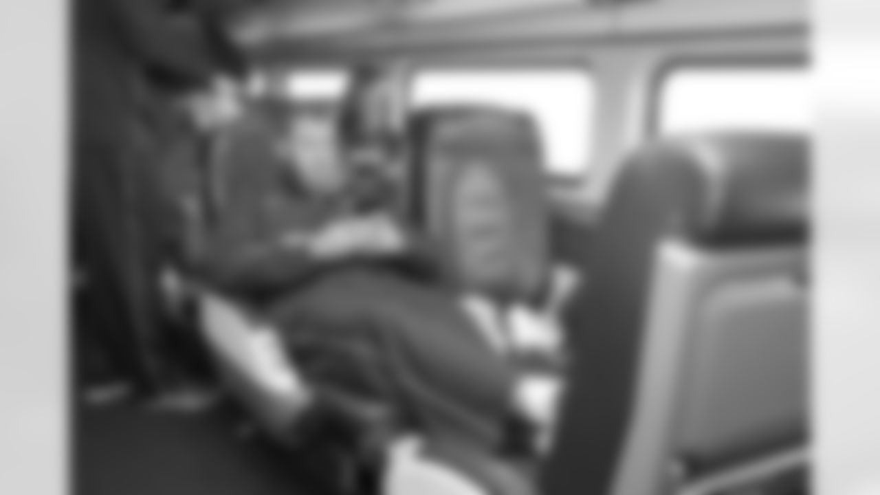 12 August 2015: Players and coaches
of the Dallas Cowboys during train ride to San Diego for first preseason game in California. Photo by James D. Smith/Dallas Cowboys