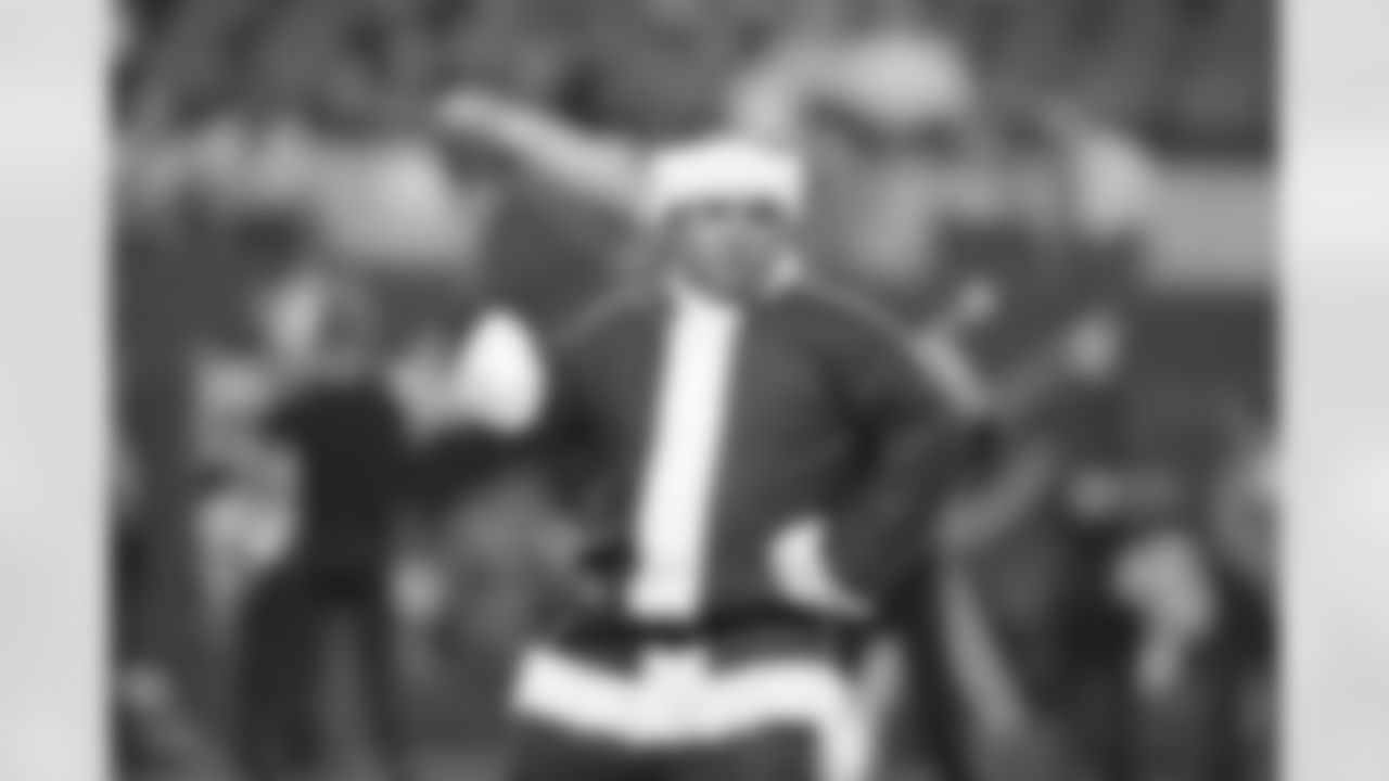 21 December 2014: Santas during cheerleaders Christmas halftime show
of the Dallas Cowboys during the Cowboys 42-7 win over the Indianapolis Colts at AT&T Stadium in Arlington, Texas. Photo by James D. Smith/Dallas Cowboys