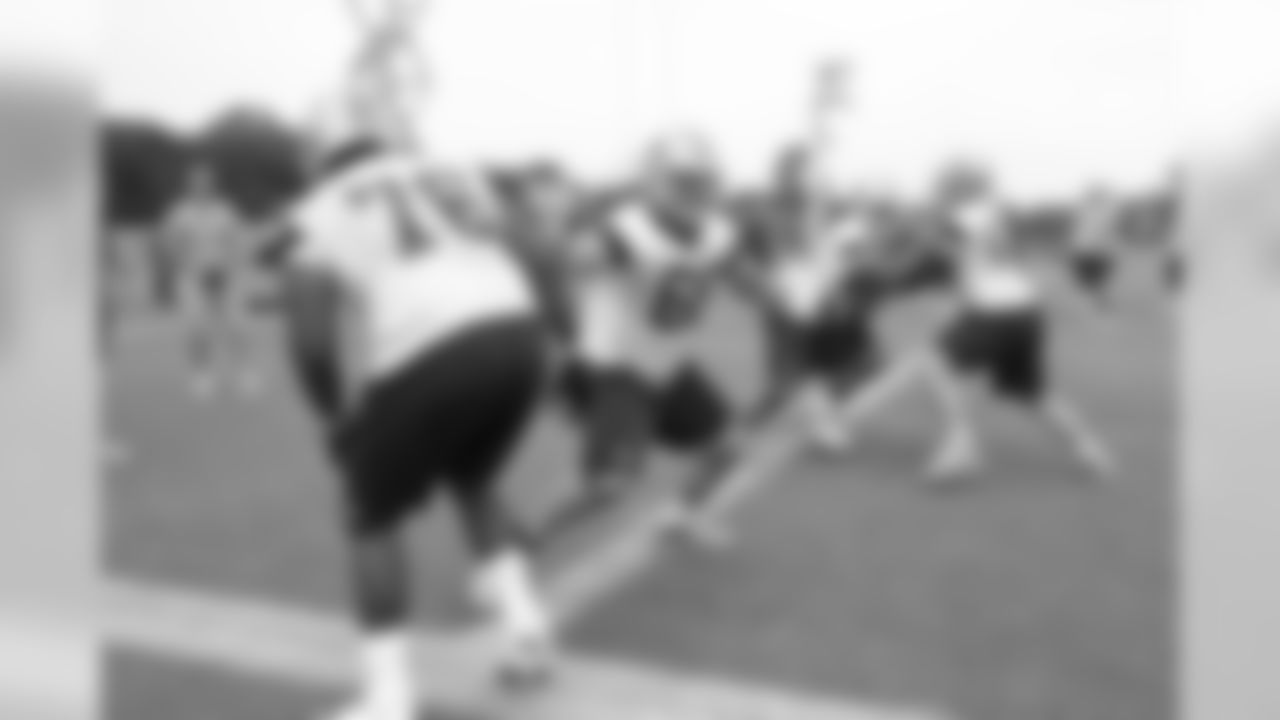 Doug Free and the Oline during the first OTA practice at Valley Ranch.