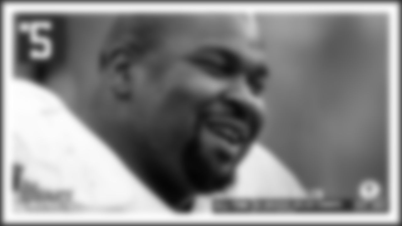 5. Larry Allen
Usually, if you're the biggest, the toughest, the meanest, and definitely the strongest, you're going to be the best. No exceptions here as Larry Allen was all of those and then some. In the early 2000s, Allen once bench-pressed over 700 pounds, which only provided the visual proof of his strength, something opposing defensive linemen and linebackers had known for years with the way he had bulldozed them out of his way. Allen went on to make 10 Pro Bowls with the Cowboys while becoming arguably the greatest guard in NFL history and a first-ballot Hall of Famer.