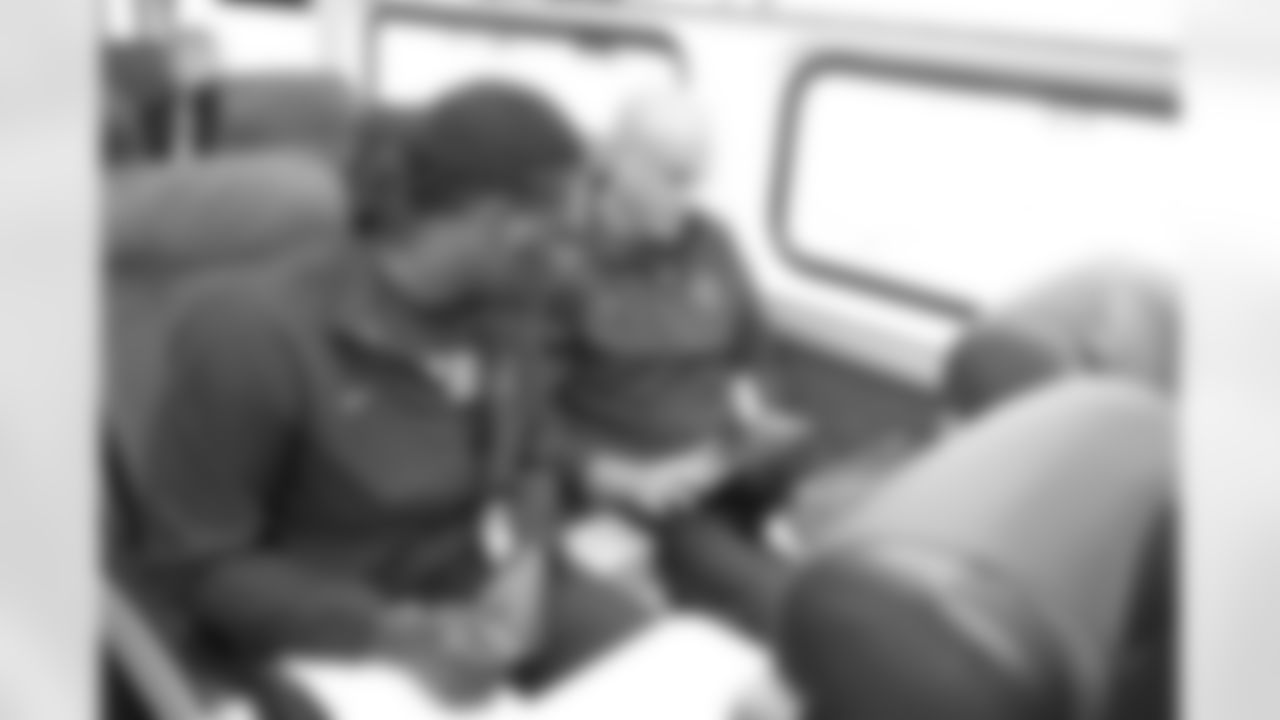 12 August 2015: Players and coaches
of the Dallas Cowboys during train ride to San Diego for first preseason game in California. Photo by James D. Smith/Dallas Cowboys