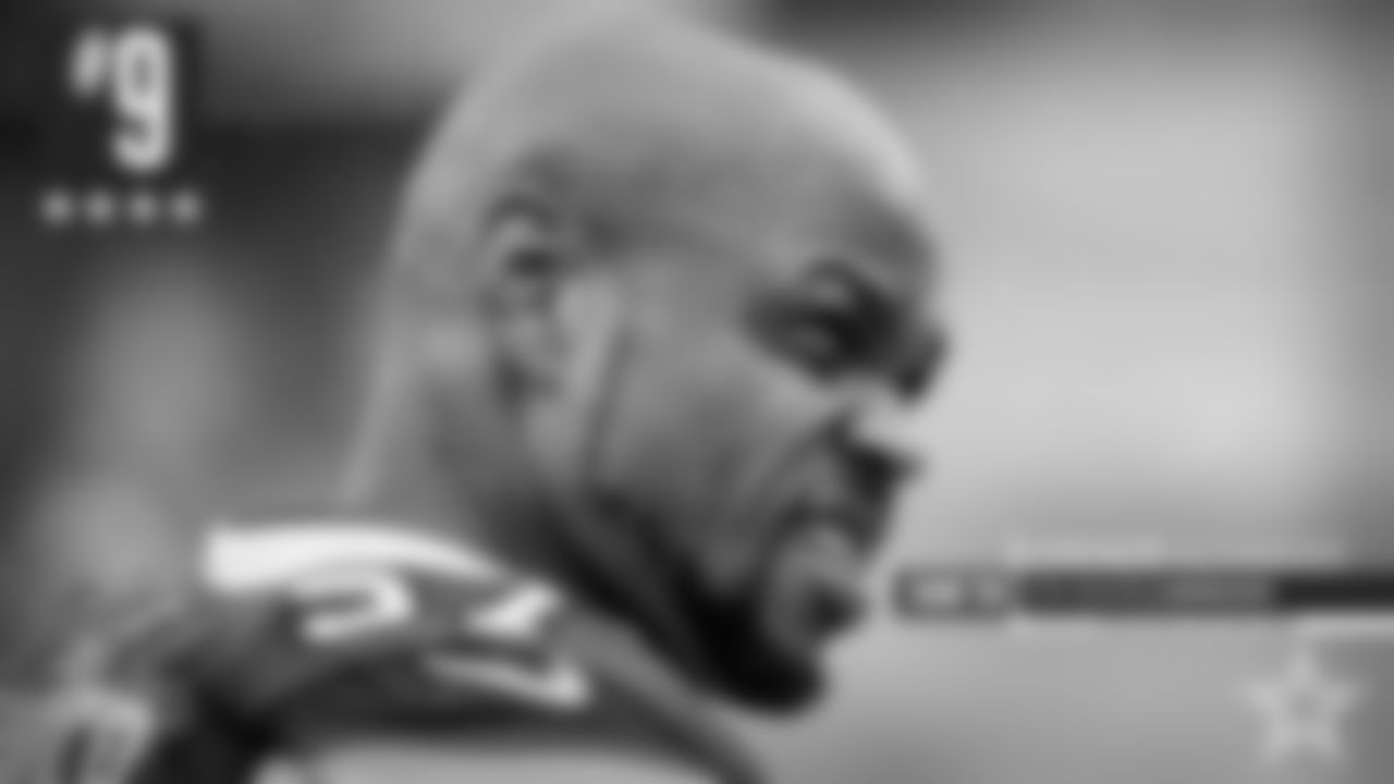 9. Lorenzo Alexander: Veteran that despite his age still plays at a very high level. Is always around the ball. Is asked to cover receivers in the slot at times. Athlete. Is always aware to what is going on around him. Has some Sean Lee qualities to him in this way. Finds the ball quickly. Nice finisher. Will knock the ball carrier back. Will step up and take on blockers. Physical enough to free himself. Plays well with his hands. Can rely on him in coverage. Ball skills for turnovers. Positions himself well to create those opportunities. Doesn't come off the field. Can use him as a pass rusher. Has a knack for attacking the pocket and picking up sacks. Does a nice job of timing his blitz in order to create pressure.