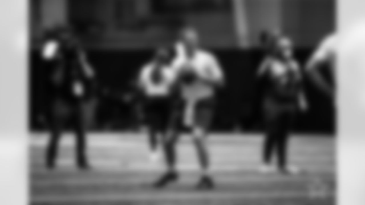 Alabama quarterback Mac Jones throws the ball during a pro day for NFL scouts, Tuesday, Mar. 23, 2021, in Tuscaloosa,Ala. (Logan Bowles via AP)