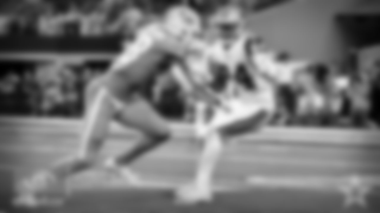 I didn't think it was one of the better games we've seen from Chidobe Awuzie, but what a play to rip the ball from Preston Williams' hands when it appeared he had a sure touchdown. Awuzie never turned back for the ball and didn't see it until it actually hit Williams' hands. It was only then that you saw Awuzie pulling on the ball with his right hand. Awuzie never allowed Williams to totally gain control of the ball, which is why I believe Brian Flores didn't challenge the ruling on the field. Instead, the Dolphins had to settle for another field goal instead of a touchdown.
