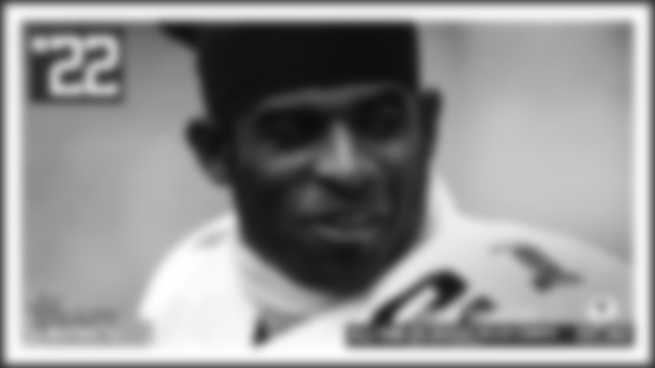 22. Deion Sanders
Arguably the greatest cornerback in NFL history, Deion Sanders was signed by the Cowboys in 1995 for two main reasons: The team needed a dynamic player on defense to get them back to the Super Bowl, and they wanted to take him away from the San Francisco 49ers, who had dethroned Dallas in 1994 and kept the franchise from achieving an elusive championship three-peat. He delivered on both fronts, helping the Cowboys win Super Bowl XXX. During his time with Dallas he would earn four trips to the Pro Bowl and three first-team All-Pro nods. Both totals were more than with any other team