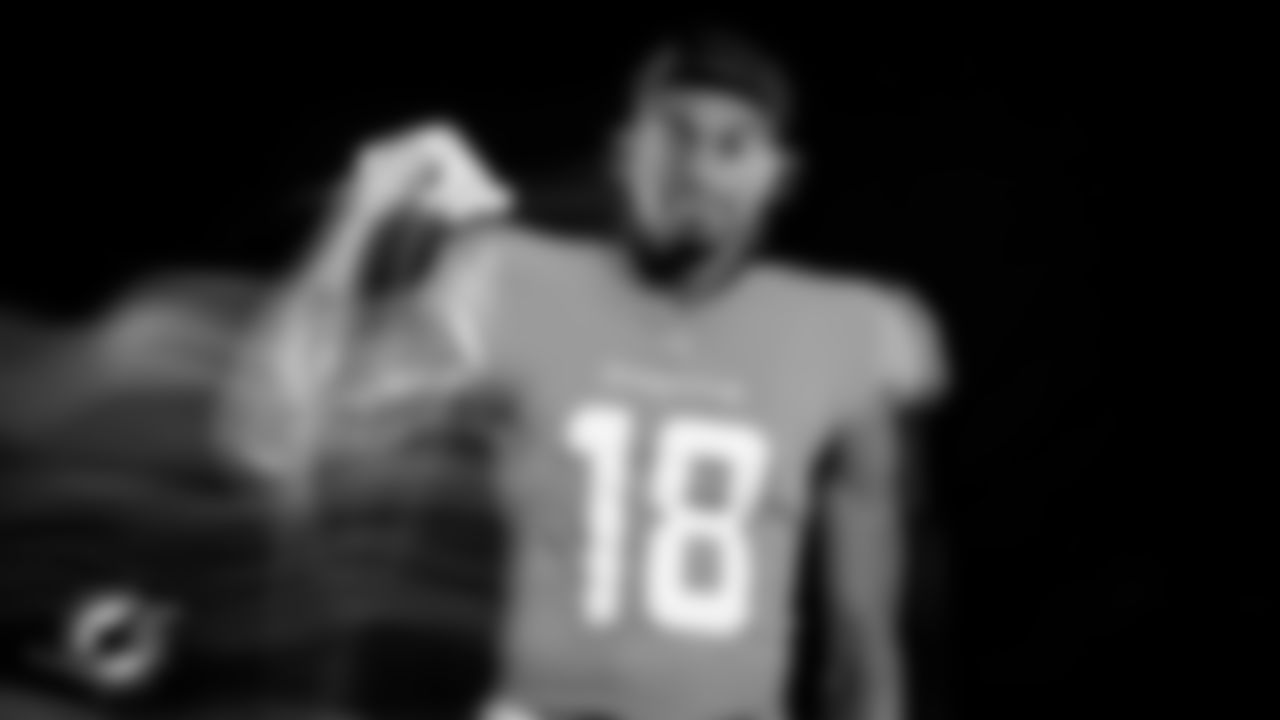 ÅÝܽÊÓÆµ Dolphins wide receiver Erik Ezukanma (18) poses during media day on Monday, June 5, 2023 in ÅÝܽÊÓÆµ Gardens, Fla. (Peter McMahon/ÅÝܽÊÓÆµ Dolphins)