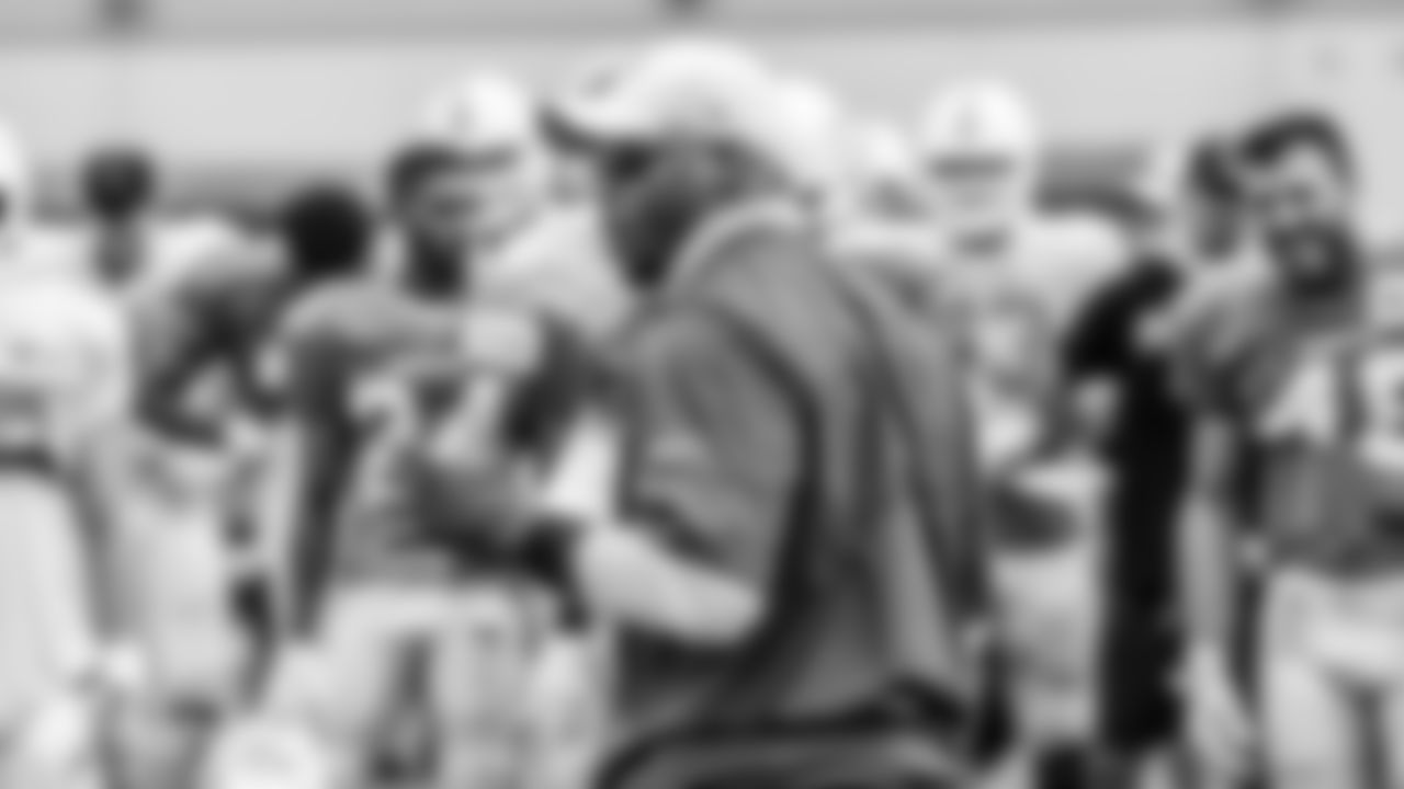 Head Coach Brian Flores during practice at the Training Facility in Davie, FL on Tuesday August 19h, 2020. (Peter McMahon/ Miami Dolphins)