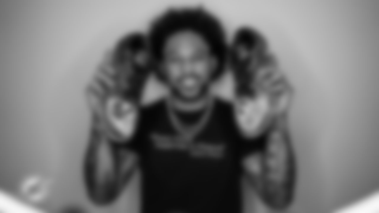 Miami Dolphins wide receiver Albert Wilson (2) during My Cause My Cleats unboxing, Monday, Nov. 29, 2021, in Miami Gardens, Fla. (Carlos Goldman/Miami Dolphins)