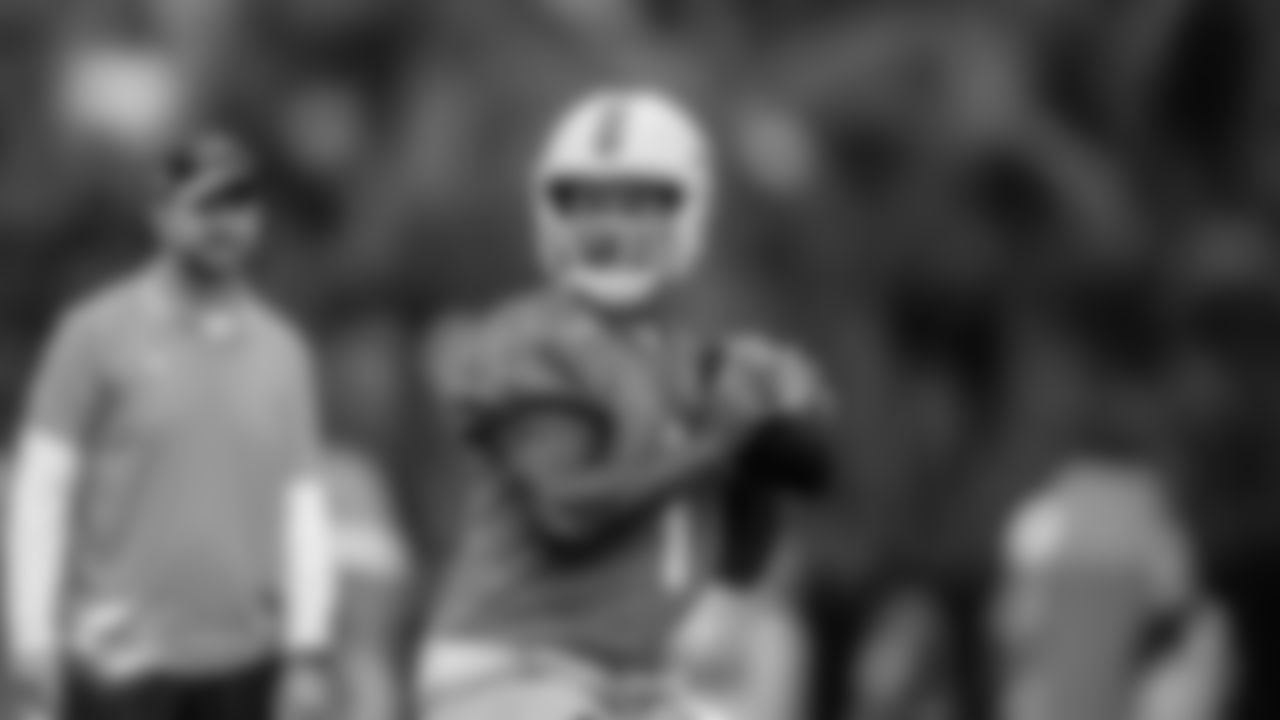 Miami Dolphins quarterback Tua Tagovailoa (1)  looks to throw during mandatory minicamp at the Baptist Health Training complex on Tuesday, June 6th, 2023 in Miami Gardens, Fla. (Brennan Asplen/Miami Dolphins)