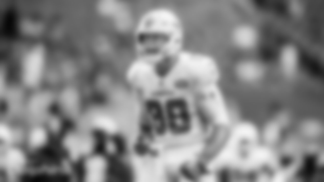 Tight end Mike Gesicki (88) during an NFL football game against the Buffalo Bills at Hard Rock Stadium, Miami Gardens FL on Sunday, September 20th 2020. (Carlos Goldman/Miami Dolphins)