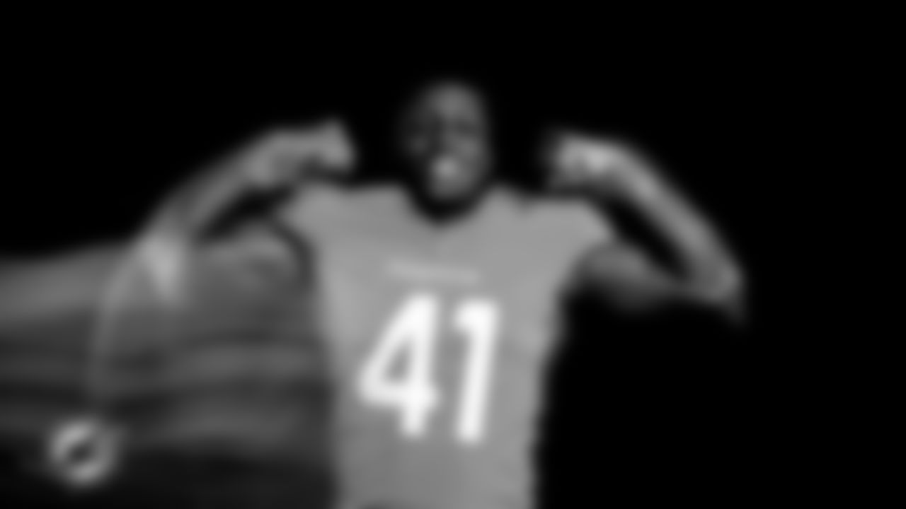 ÅÝܽÊÓÆµ Dolphins linebacker Channing Tindall (41) poses during media day on Monday, June 5, 2023 in ÅÝܽÊÓÆµ Gardens, Fla. (Peter McMahon/ÅÝܽÊÓÆµ Dolphins)