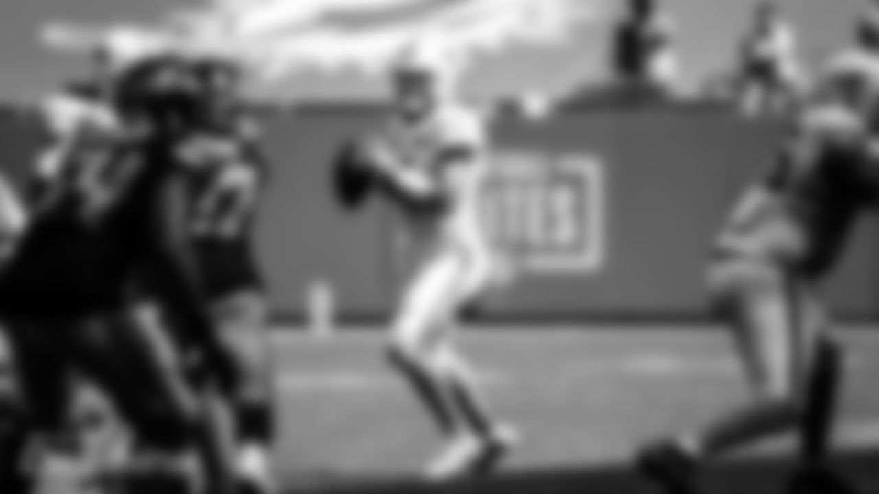 Quarterback Ryan Fitzpatrick (14) during a Week 4 NFL football game against the Seattle Seahawks on Sunday, October 4th, 2020 at Hard Rock Stadium in Miami Gardens, FL. (Miami Dolphins)