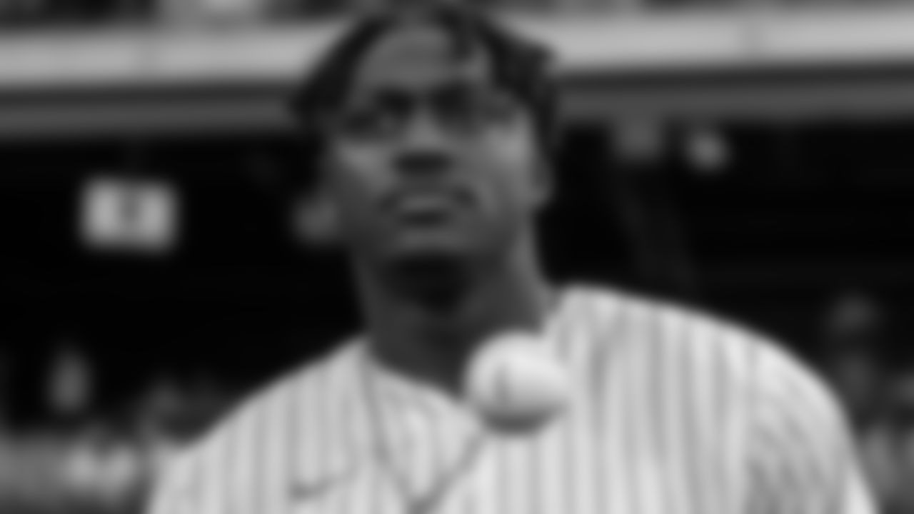 New wide receiver A.J. Brown was introduced to Philadelphia fans for the first time as he threw out the ceremonial first pitch at Tuesday's Phillies game.