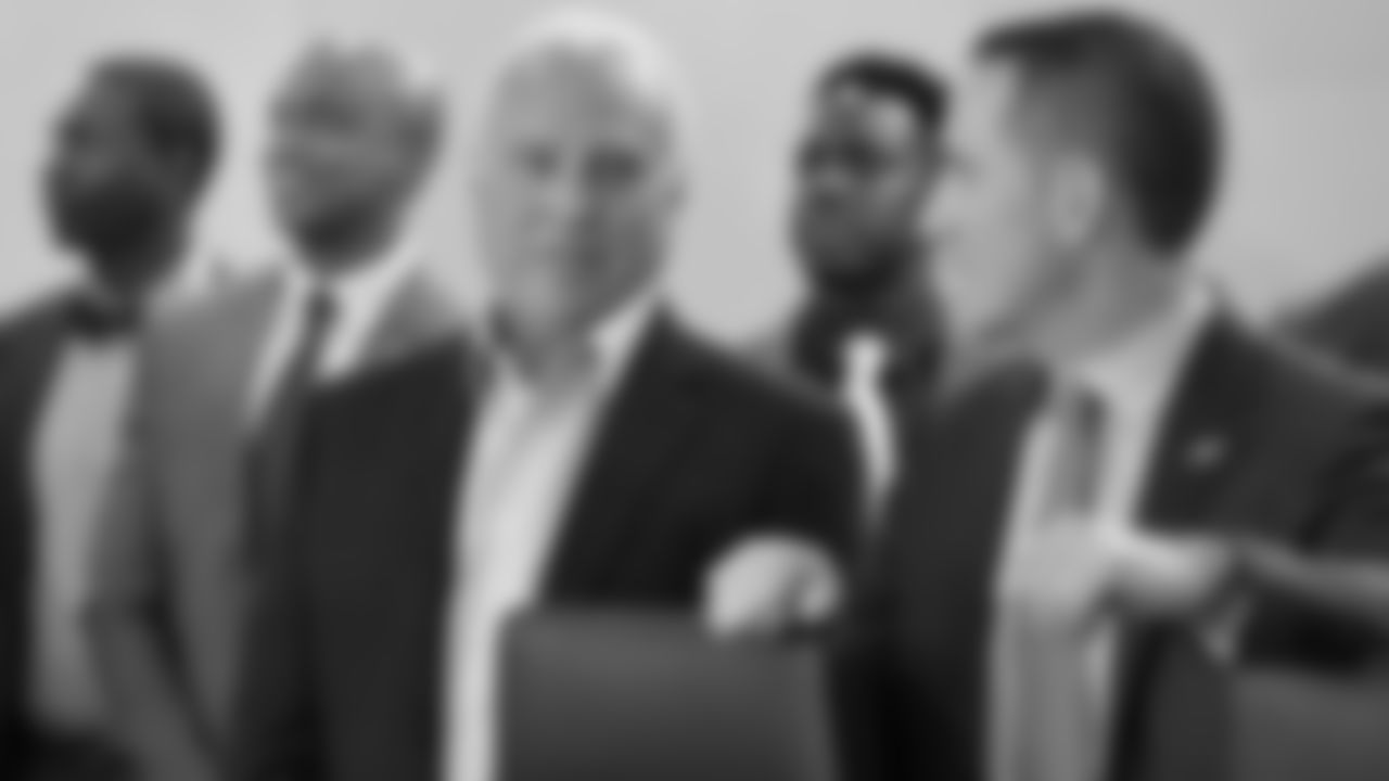 Eagles Chairman and CEO Jeffrey Lurie standing with Howie Roseman
