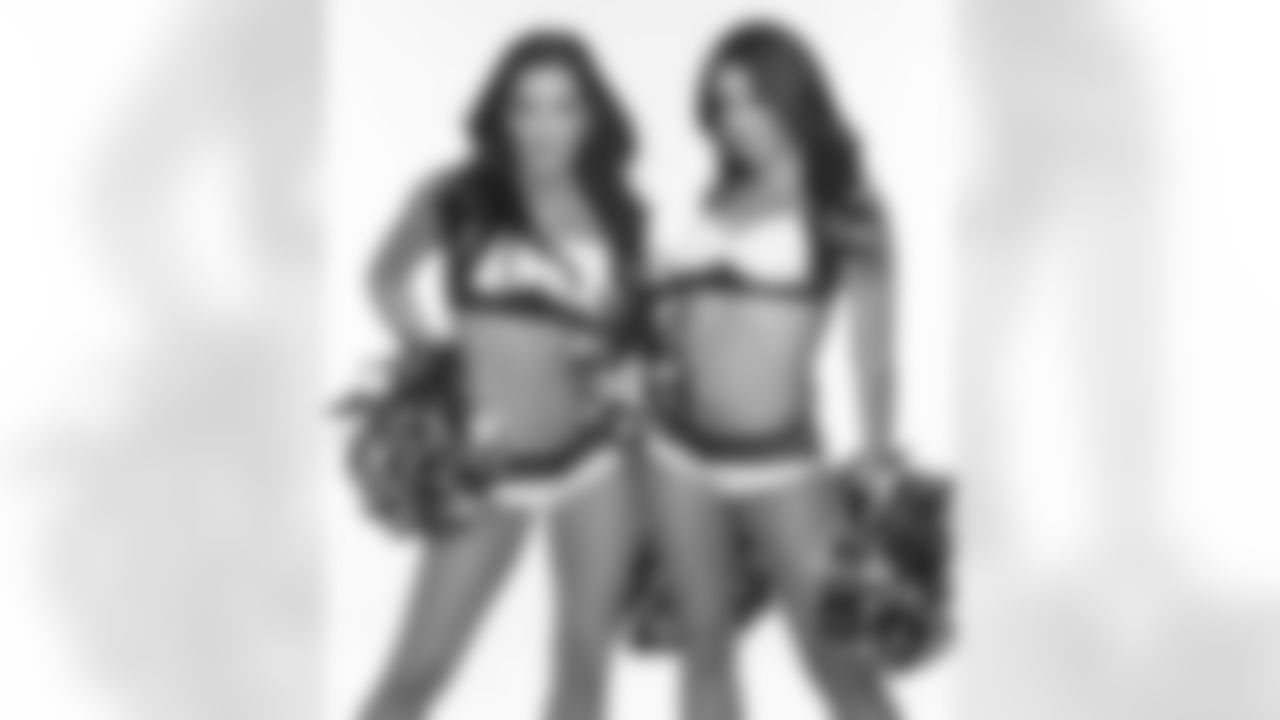Identical Twins Eagles Cheerleaders Sage and Gabriella show off their new Vera Wang Signature Pieces.