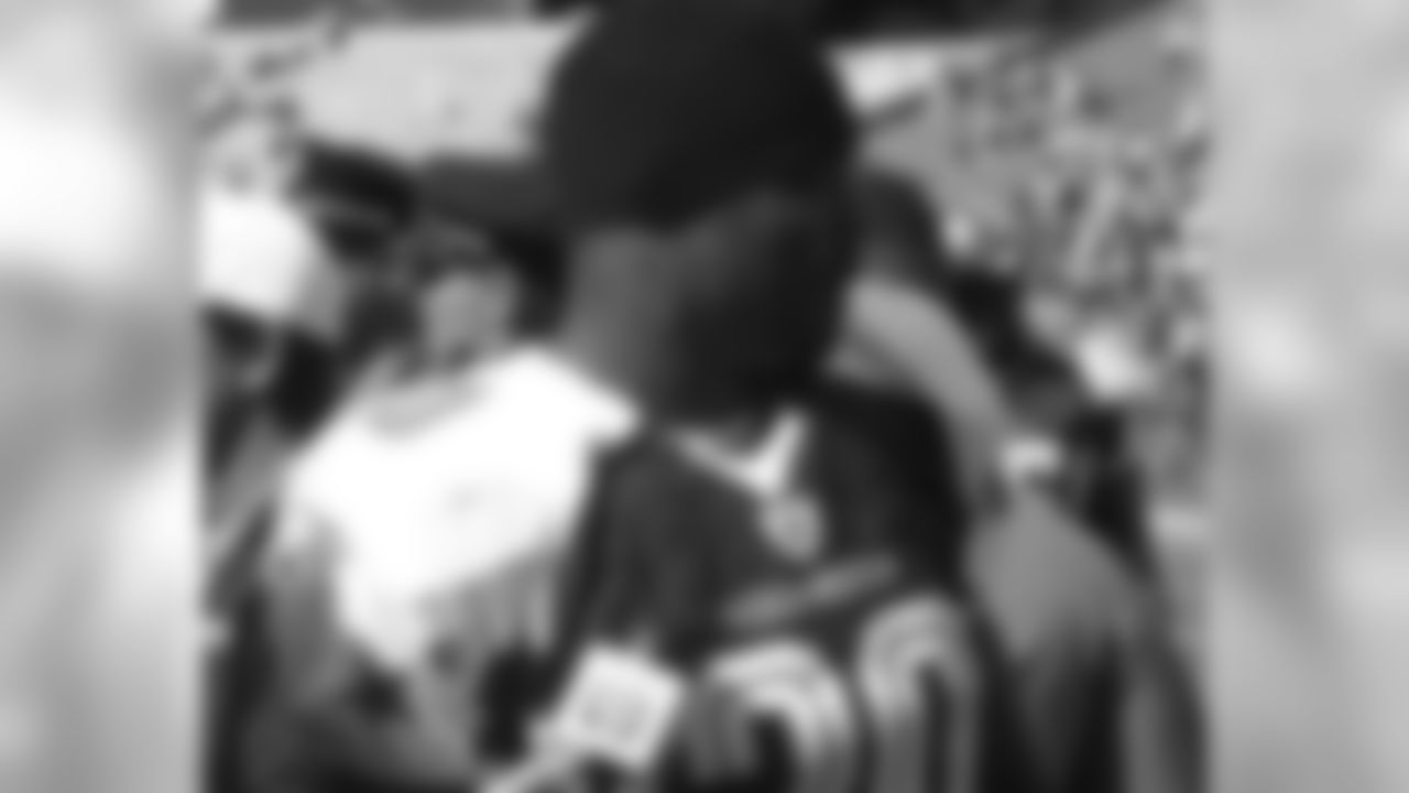 Brian Dawkins is interviewed after the game
