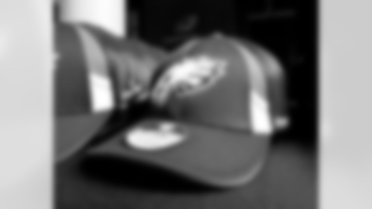 Among the many giveaways was the same hat players will wear on the sidelines this season