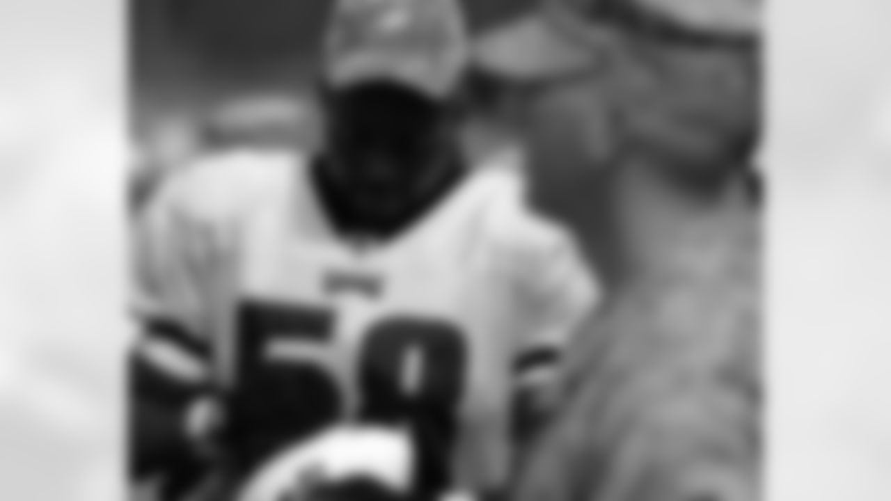 DE Trent Cole on Military Day