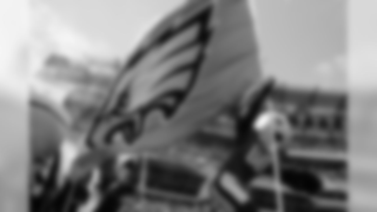 SWOOP running with today's #EaglesTBC flag