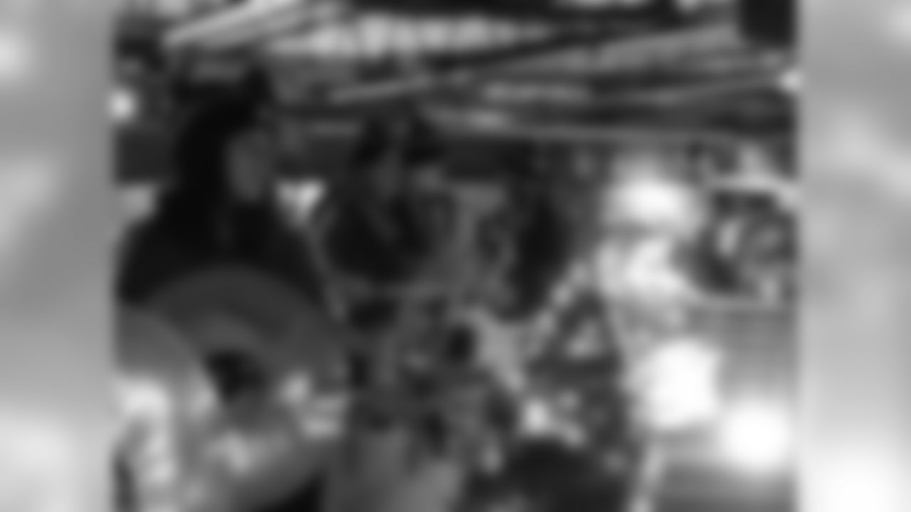 Eagles Drumline cheered from the catwalk at Chickie's and Pete's