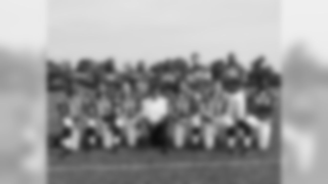 Coach Juan Castillo with his offensive linemen