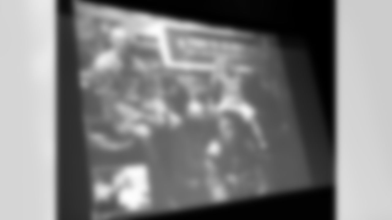 The families got to see the soldiers on the NovaCare Complex auditorium screen