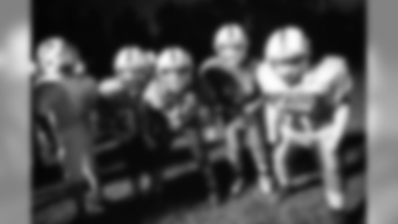 Looking fierce in full pads