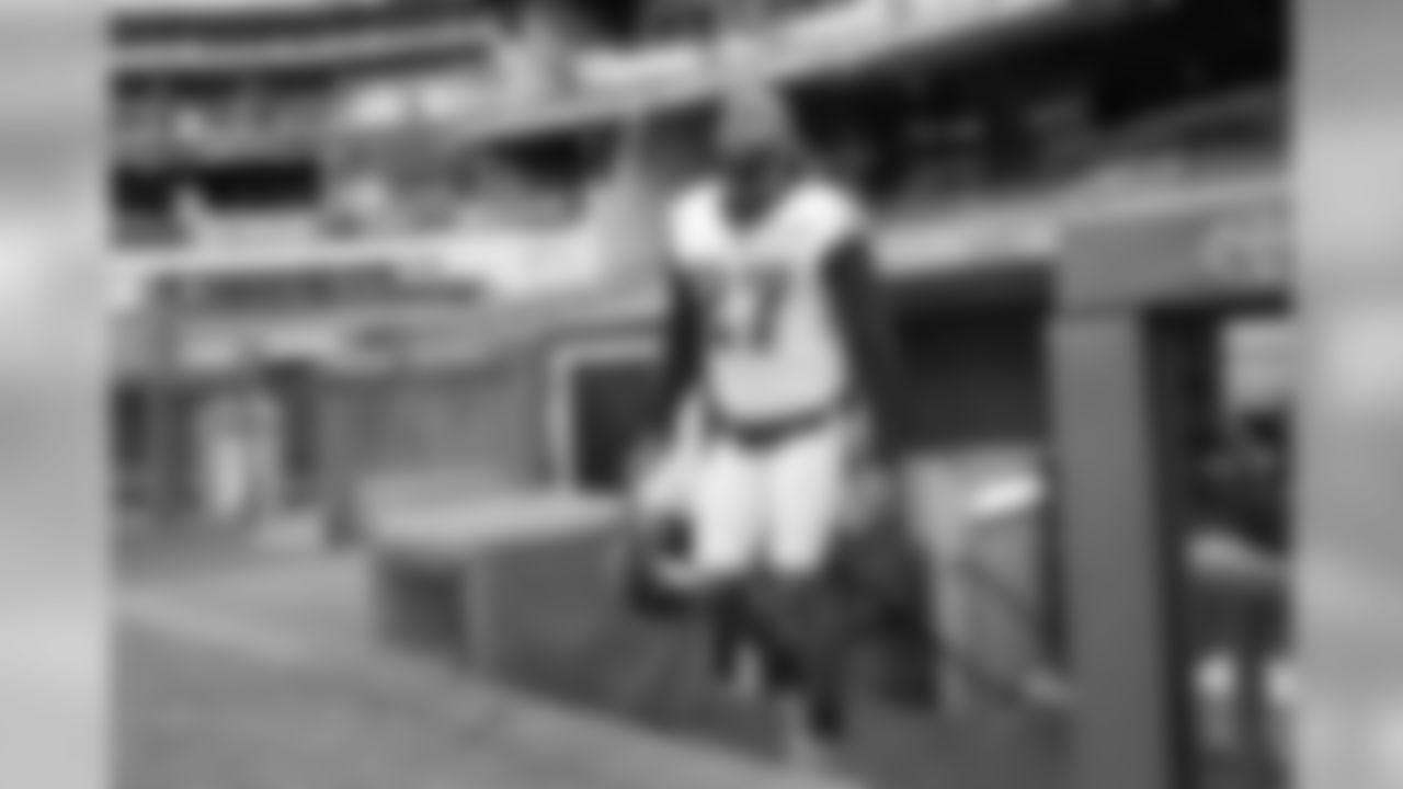 S Malcolm Jenkins emerges from the dugout at Angel Stadium.